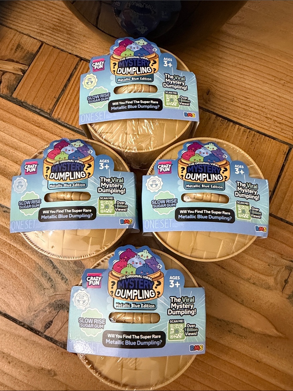 FOUR 4 RMS Metallic Blue Edition Dumplings All sealed .. SLOW RISE sugar gum